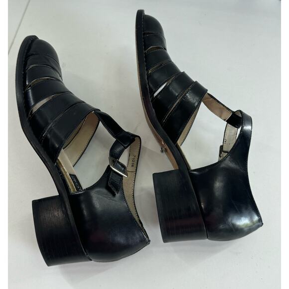 VTG Women’s Kenneth Cole Caged Fisherman Leather MaryJane Size 8M Black - Picture 4 of 7
